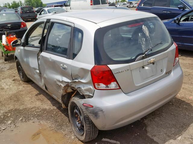 KL1TD62625B360315 - 2005 CHEVROLET AVEO BASE Gümüş foto 3