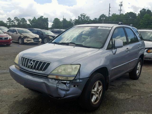 JTJGF10U220132277 - 2002 LEXUS RX 300 BLUE photo 2