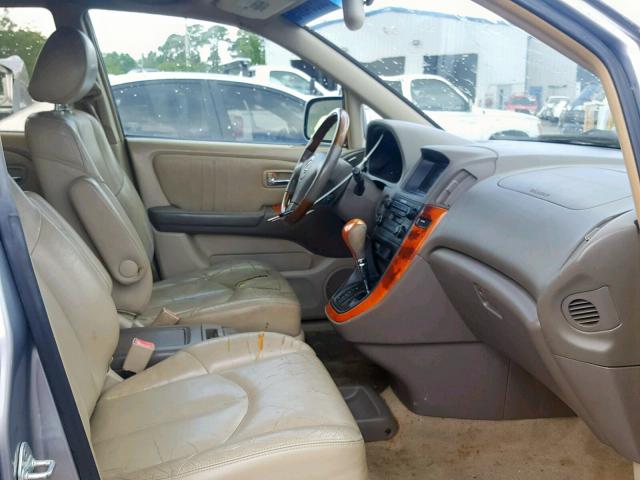 JTJGF10U220132277 - 2002 LEXUS RX 300 BLUE photo 5