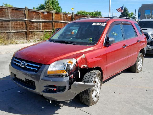 KNDJE723787517630 - 2008 KIA SPORTAGE E RED photo 2