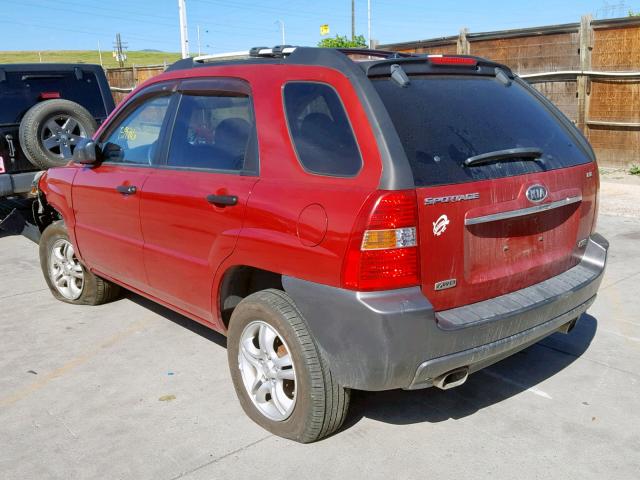 KNDJE723787517630 - 2008 KIA SPORTAGE E RED photo 3