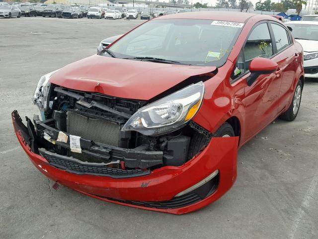 KNADM4A31H6006322 - 2017 KIA RIO LX RED photo 2