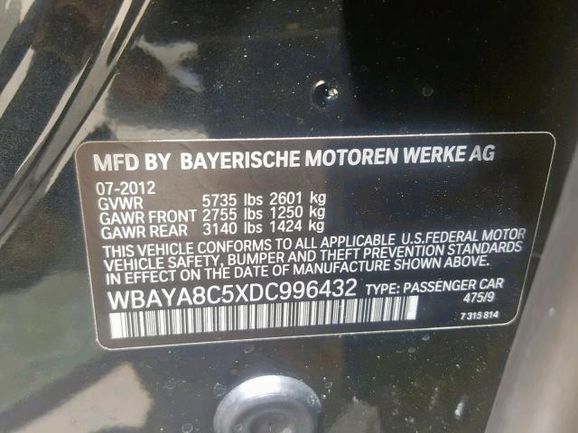 WBAYA8C5XDC996432 - 2013 BMW ALPINA B7 BLACK photo 10