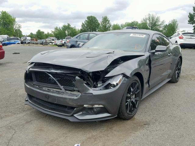 1FA6P8CFXH5331158 - 2017 FORD MUSTANG GT GRAY photo 2