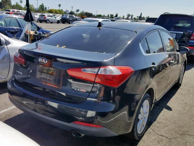 KNAFX4A85E5051681 - 2014 KIA FORTE EX BLACK photo 4