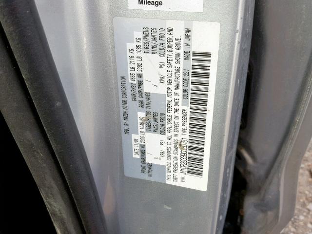 JM1CR293390350781 - 2009 MAZDA 5 SILVER photo 10