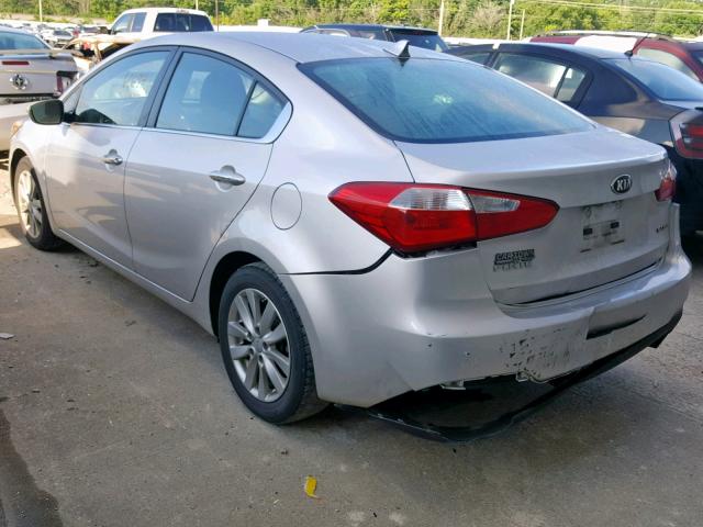 KNAFX4A81E5124769 - 2014 KIA FORTE EX SILVER photo 3