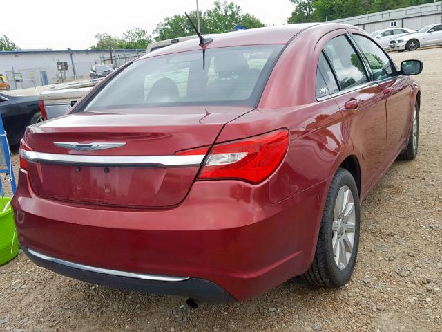 1C3CCBBB0DN598473 - 2013 CHRYSLER 200 TOURIN RED photo 4