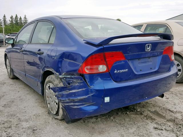 2HGFA16326H022196 - 2006 HONDA CIVIC DX V BLUE photo 3