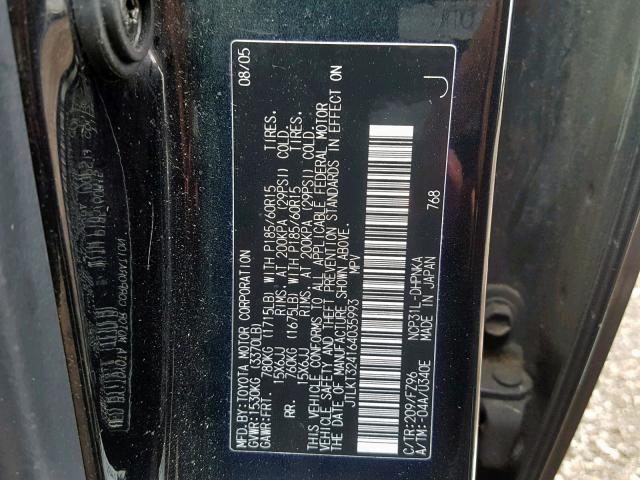 JTLKT324164035993 - 2006 TOYOTA SCION XB 黑色 照片 10