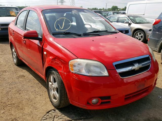 KL1TG56697B152284 - 2007 CHEVROLET AVEO LT RED photo 1