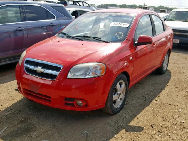 KL1TG56697B152284 - 2007 CHEVROLET AVEO LT RED photo 2