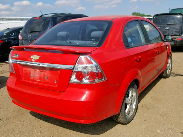 KL1TG56697B152284 - 2007 CHEVROLET AVEO LT RED photo 4