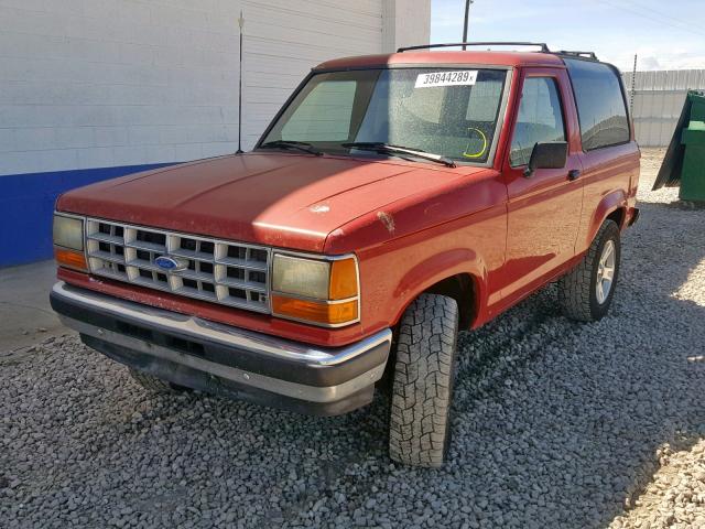 1FMCU14T2KUC00879 - 1989 FORD BRONCO II RED photo 2