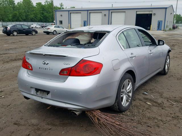 JN1CV6AR9DM757883 - 2013 INFINITI G37 SILVER photo 4