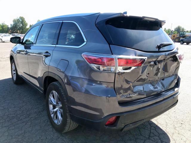 5TDKKRFH5FS039144 - 2015 TOYOTA HIGHLANDER GRAY photo 3