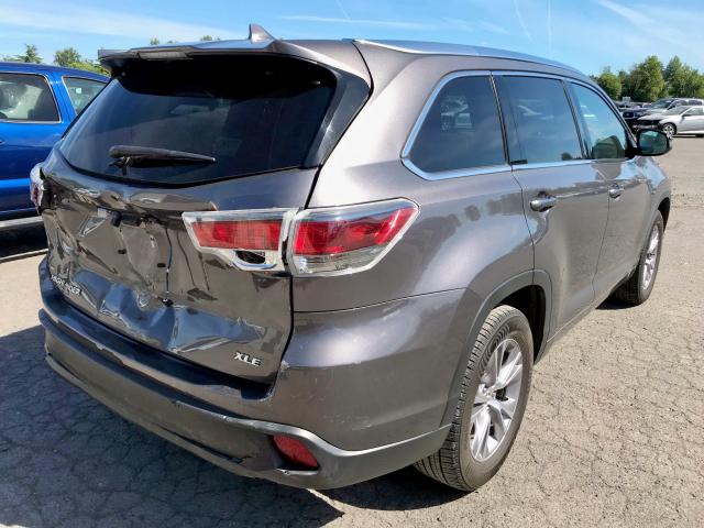 5TDKKRFH5FS039144 - 2015 TOYOTA HIGHLANDER GRAY photo 4