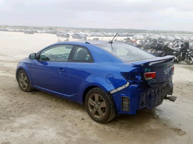 KNAFU6A23C5598946 - 2012 KIA FORTE EX BLUE photo 3