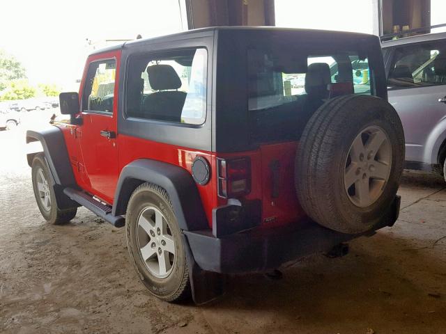 1C4AJWAGXFL505146 - 2015 JEEP WRANGLER S RED photo 3