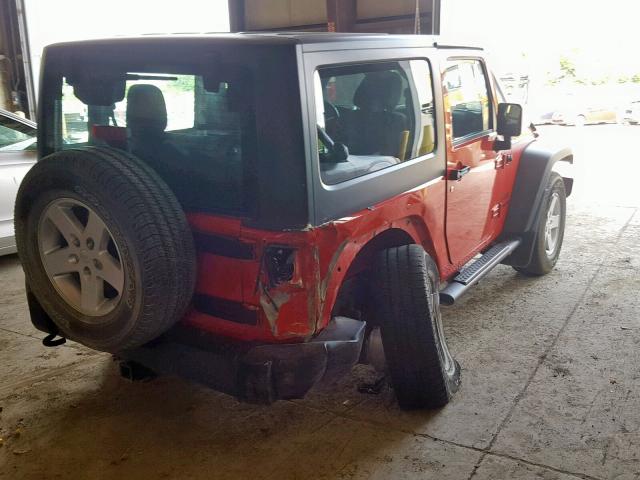 1C4AJWAGXFL505146 - 2015 JEEP WRANGLER S RED photo 4