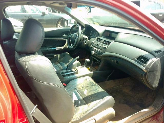 1HGCS12828A008754 - 2008 HONDA ACCORD EXL RED photo 5