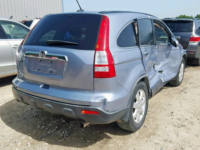 JHLRE38708C026560 - 2008 HONDA CR-V EXL BLUE photo 4