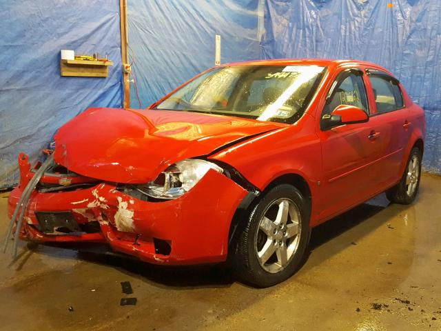 1G1AL55F077333623 - 2007 CHEVROLET COBALT LT RED photo 2