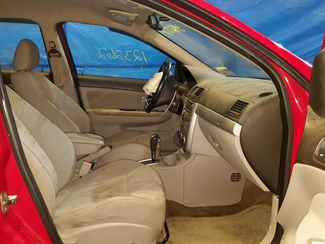 1G1AL55F077333623 - 2007 CHEVROLET COBALT LT RED photo 5