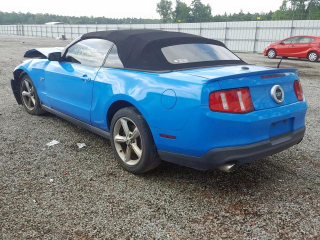 1ZVBP8FH1A5120634 - 2010 FORD MUSTANG GT BLUE photo 3