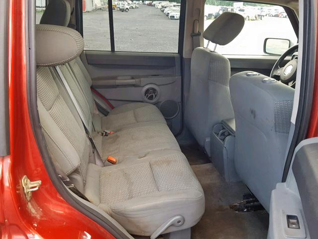 1J8HG48K26C207260 - 2006 JEEP COMMANDER MAROON photo 6