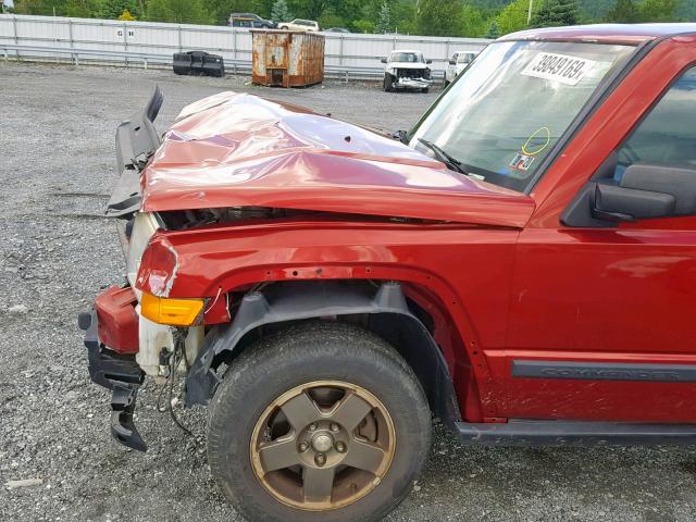 1J8HG48K26C207260 - 2006 JEEP COMMANDER MAROON photo 9