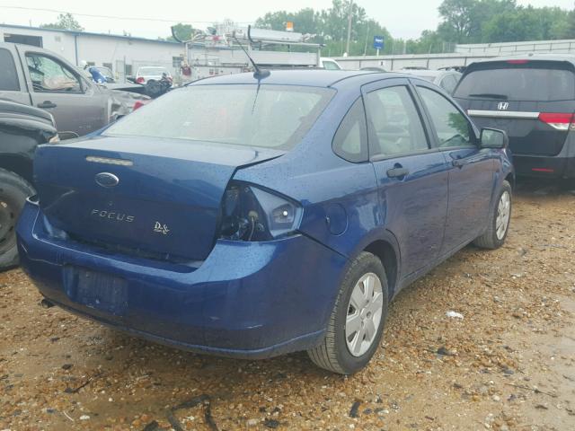 1FAHP34N38W107225 - 2008 FORD FOCUS S/SE BLUE photo 4