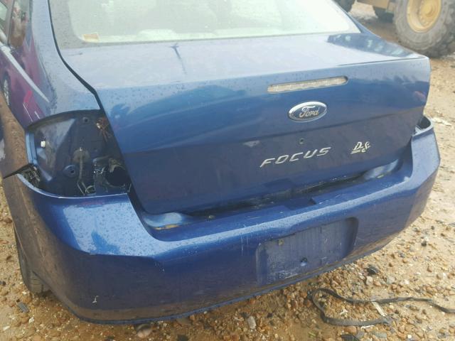 1FAHP34N38W107225 - 2008 FORD FOCUS S/SE BLUE photo 9