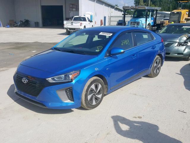 KMHC75LC0HU029817 - 2017 HYUNDAI IONIQ SEL BLUE photo 2