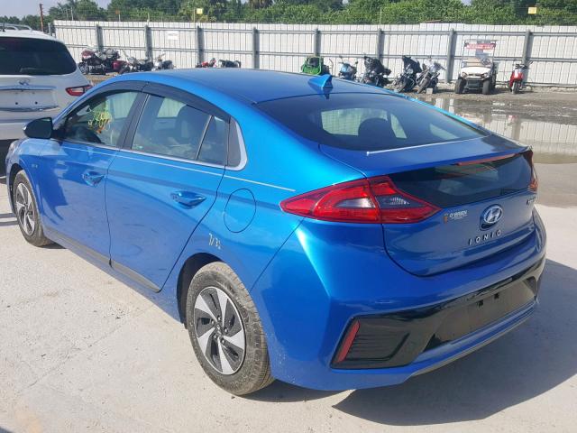 KMHC75LC0HU029817 - 2017 HYUNDAI IONIQ SEL BLUE photo 3