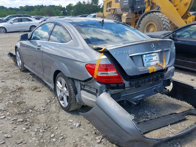 WDDGJ4HB5CF877129 - 2012 MERCEDES-BENZ C 250 GRAY photo 3