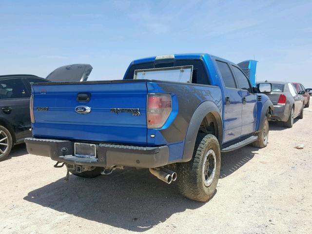 1FTFW1R65EFC93713 - 2014 FORD F150 SVT R BLUE photo 4