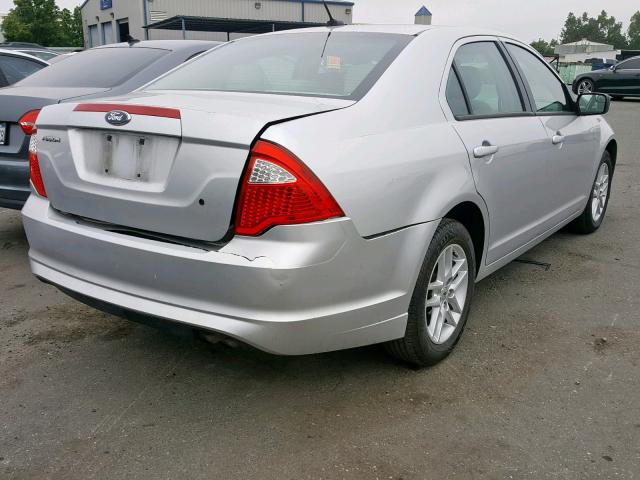 3FAHP0GA5CR296625 - 2012 FORD FUSION S SILVER photo 4