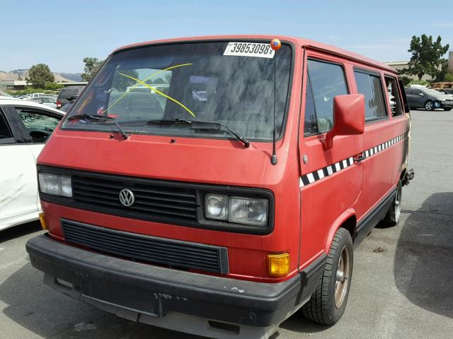 WV2YB0255KH028534 - 1989 VOLKSWAGEN VANAGON BU RED photo 2