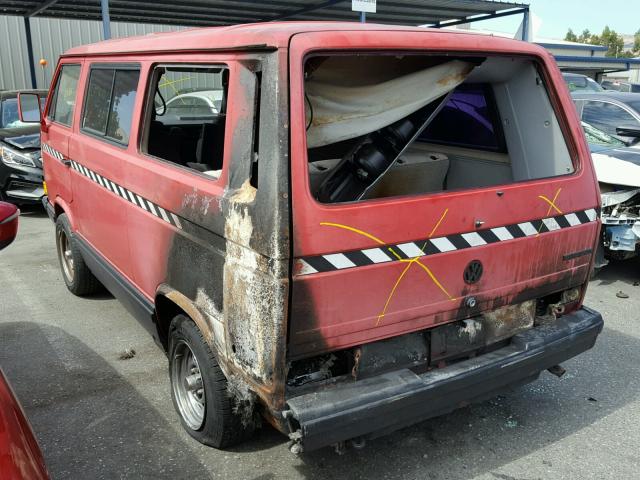 WV2YB0255KH028534 - 1989 VOLKSWAGEN VANAGON BU RED photo 3