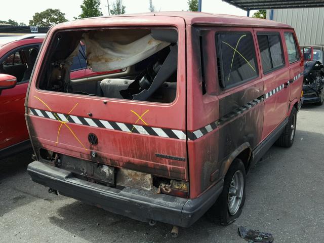 WV2YB0255KH028534 - 1989 VOLKSWAGEN VANAGON BU RED photo 4