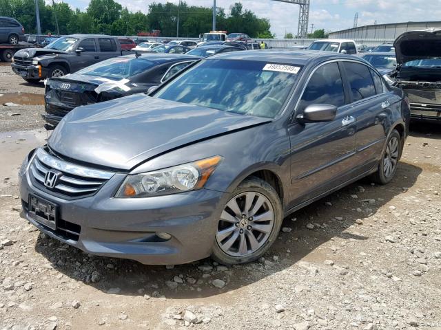 1HGCP3F84BA003196 - 2011 HONDA ACCORD EXL GRAY photo 2