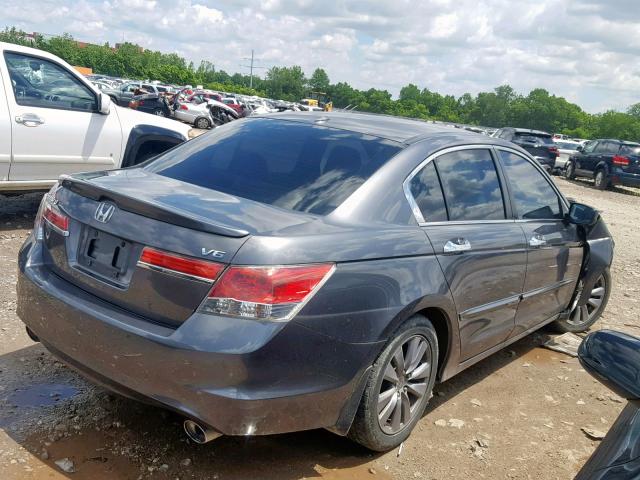 1HGCP3F84BA003196 - 2011 HONDA ACCORD EXL GRAY photo 4