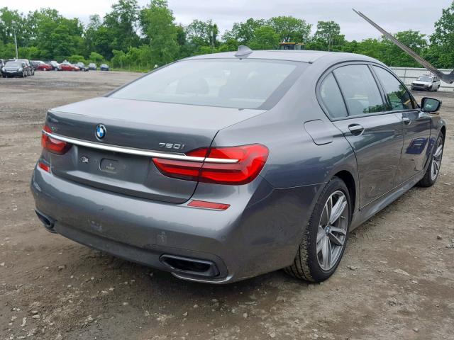 WBA7F2C51GG418789 - 2016 BMW 750 XI GRAY photo 4