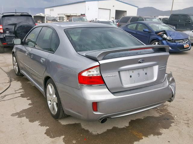 4S3BL676184212357 - 2008 SUBARU LEGACY GT GRAY photo 3