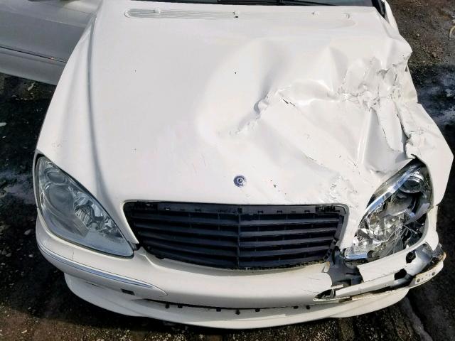 WDBNG75J64A396381 - 2004 MERCEDES-BENZ S500 WHITE photo 7