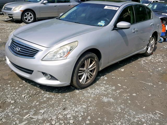 JN1CV6AR8AM254115 - 2010 INFINITI G37 SILVER photo 2