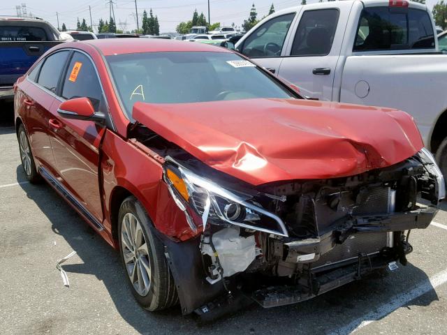 5NPE34AF0HH547176 - 2017 HYUNDAI SONATA SPO RED photo 1