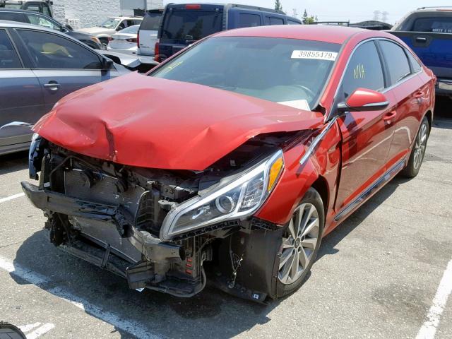 5NPE34AF0HH547176 - 2017 HYUNDAI SONATA SPO RED photo 2