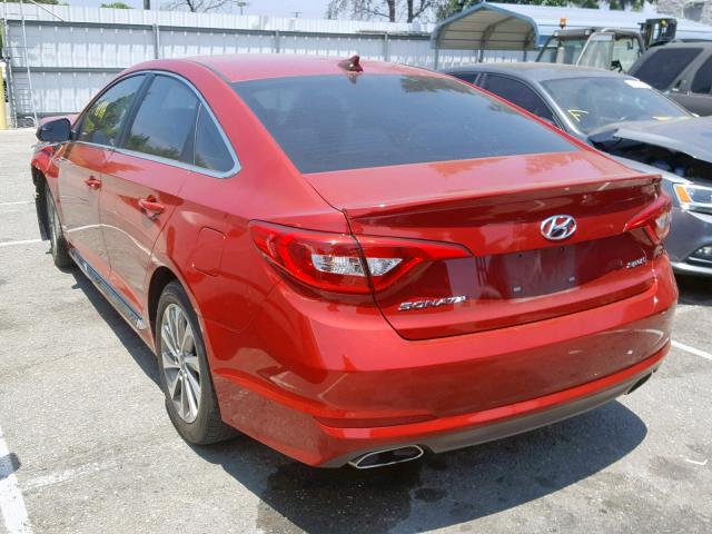 5NPE34AF0HH547176 - 2017 HYUNDAI SONATA SPO RED photo 3